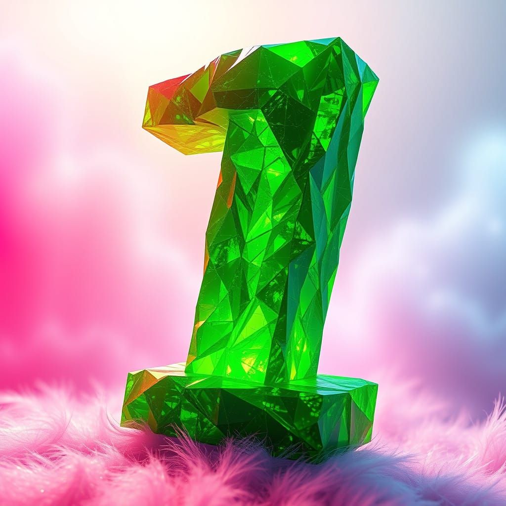 Electric Fantasy Number 1 in Neon Pixel Art