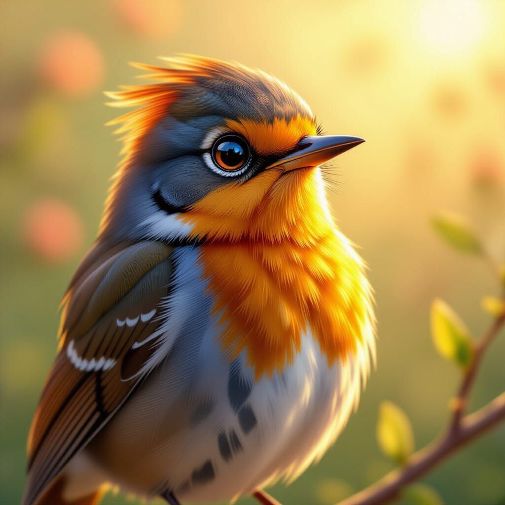 Proud Robin in Disney Pixar Cartoon Style