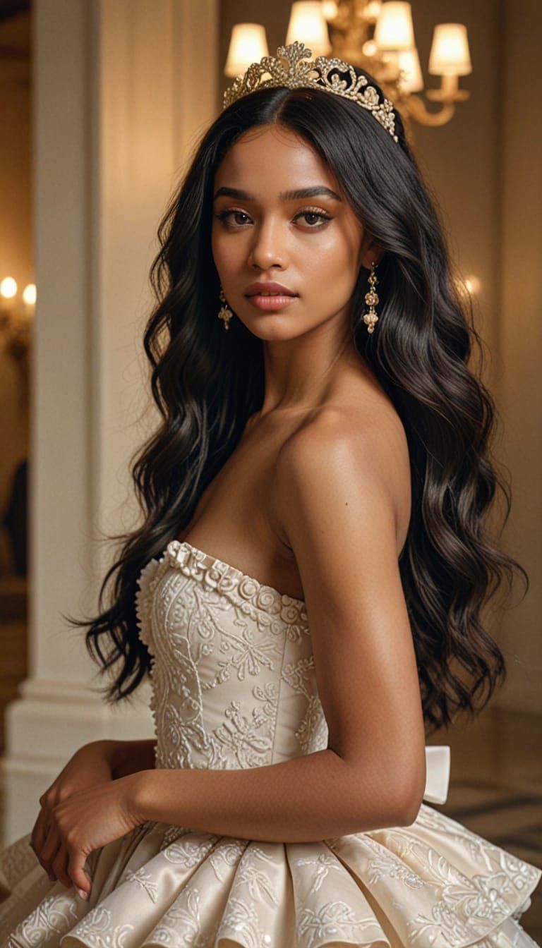 Dominican Bride Portrait in Golden Light: High Fashion Photo...