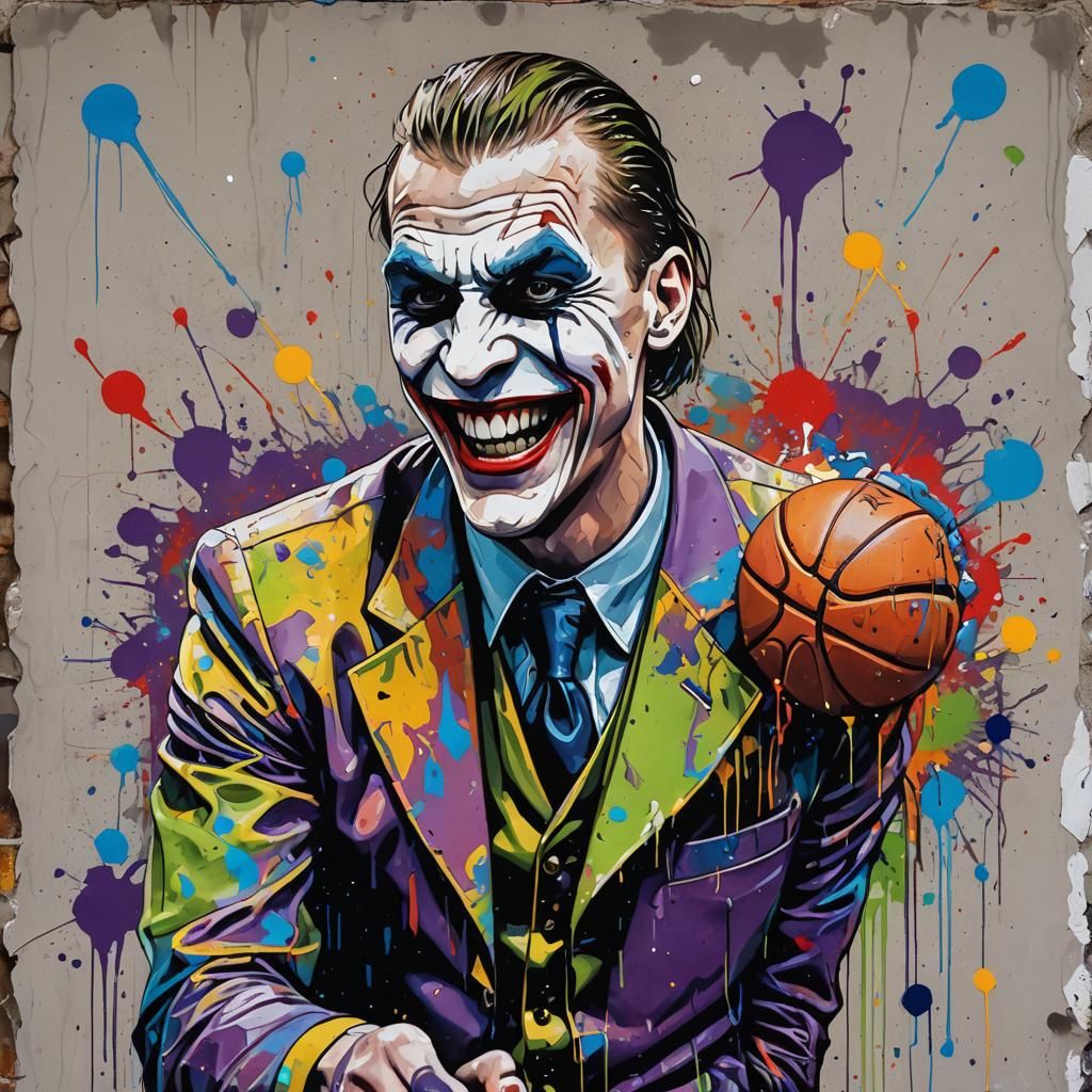 Nikola Jokic as The Joker: Graffiti Street Art