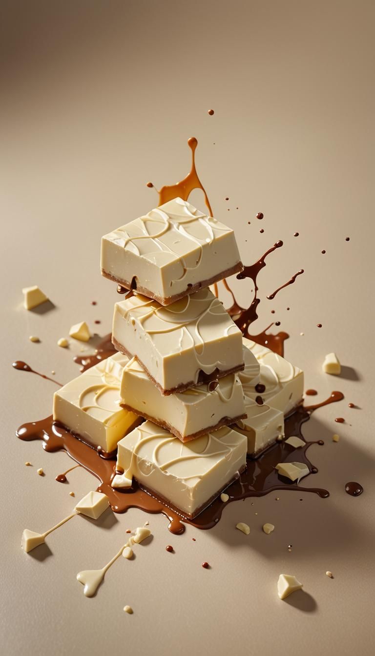 Hyperrealistic White Chocolate Still Life in 8K
