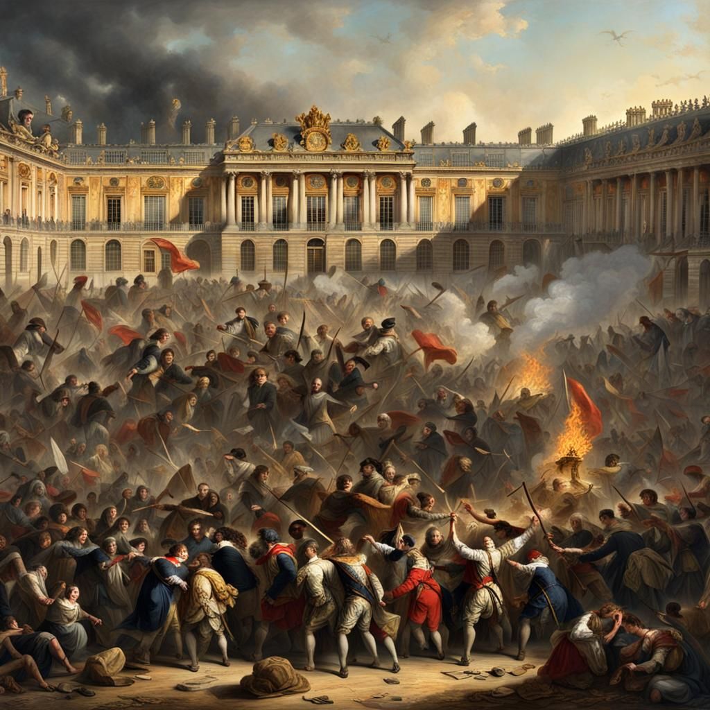French Revolution Crowd Gathers at Versailles