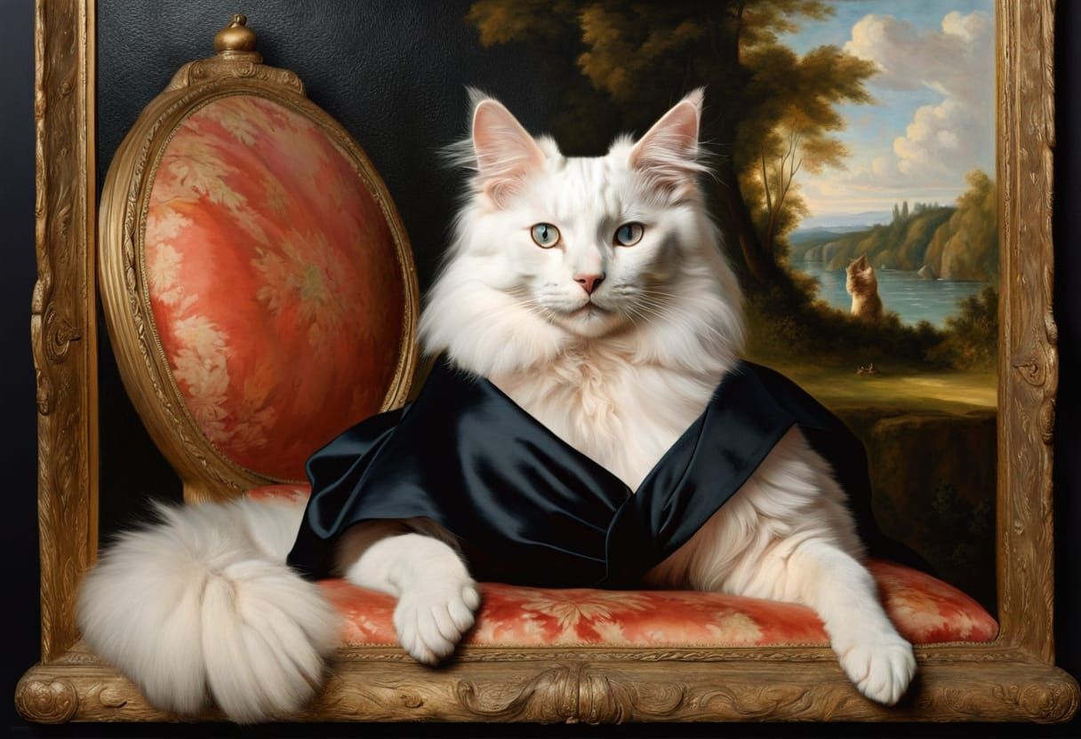 Marilyn Monroe as Angora Cat in Realist Style