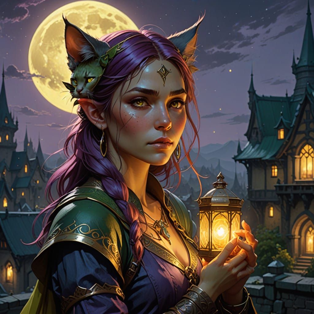Hyperrealistic Concept Art of Half-Elf Warrior