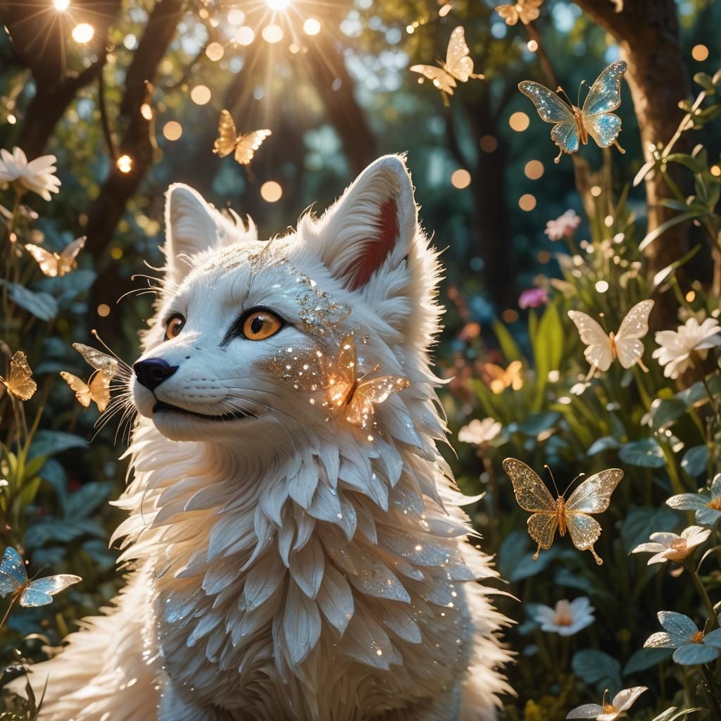 Sparkly Butterfly Boops Fox Nose in Enchanted Garden