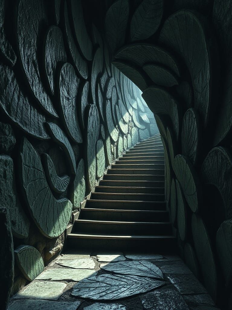 Embossed Deepshadowart Organic Stairway to Nowhere