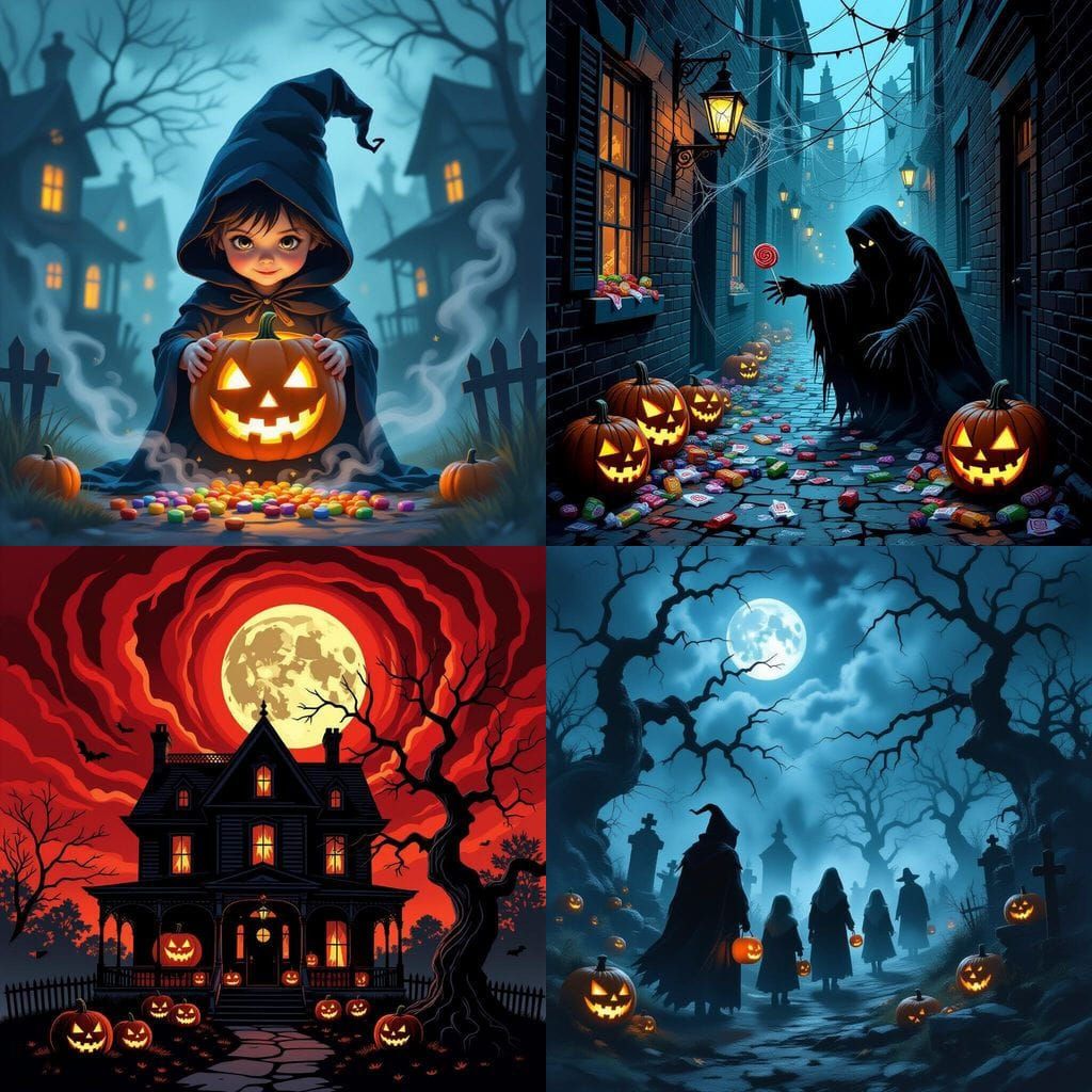 Twisted Trick-or-Treat Scene