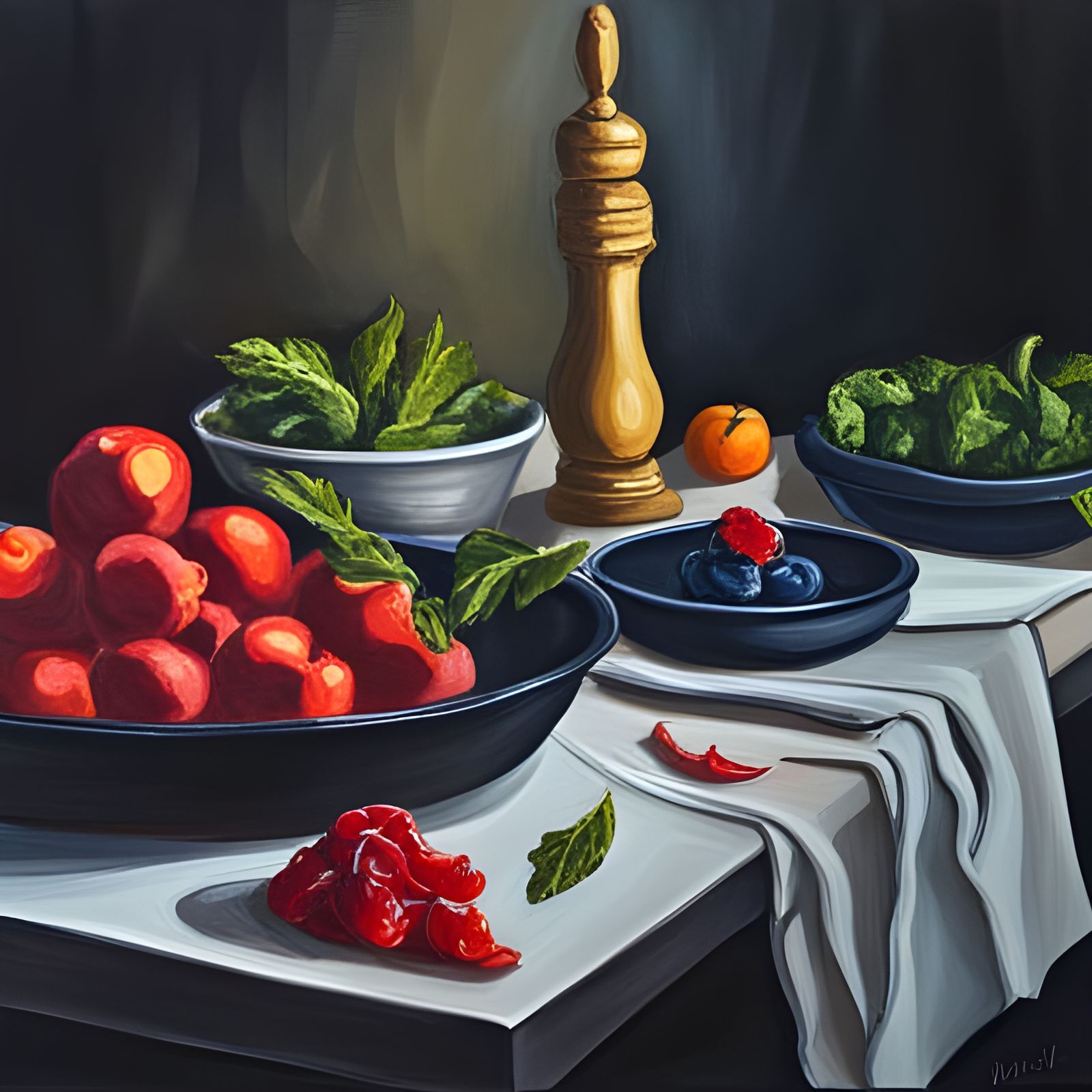 Abstract Food Art in Complementary Colors