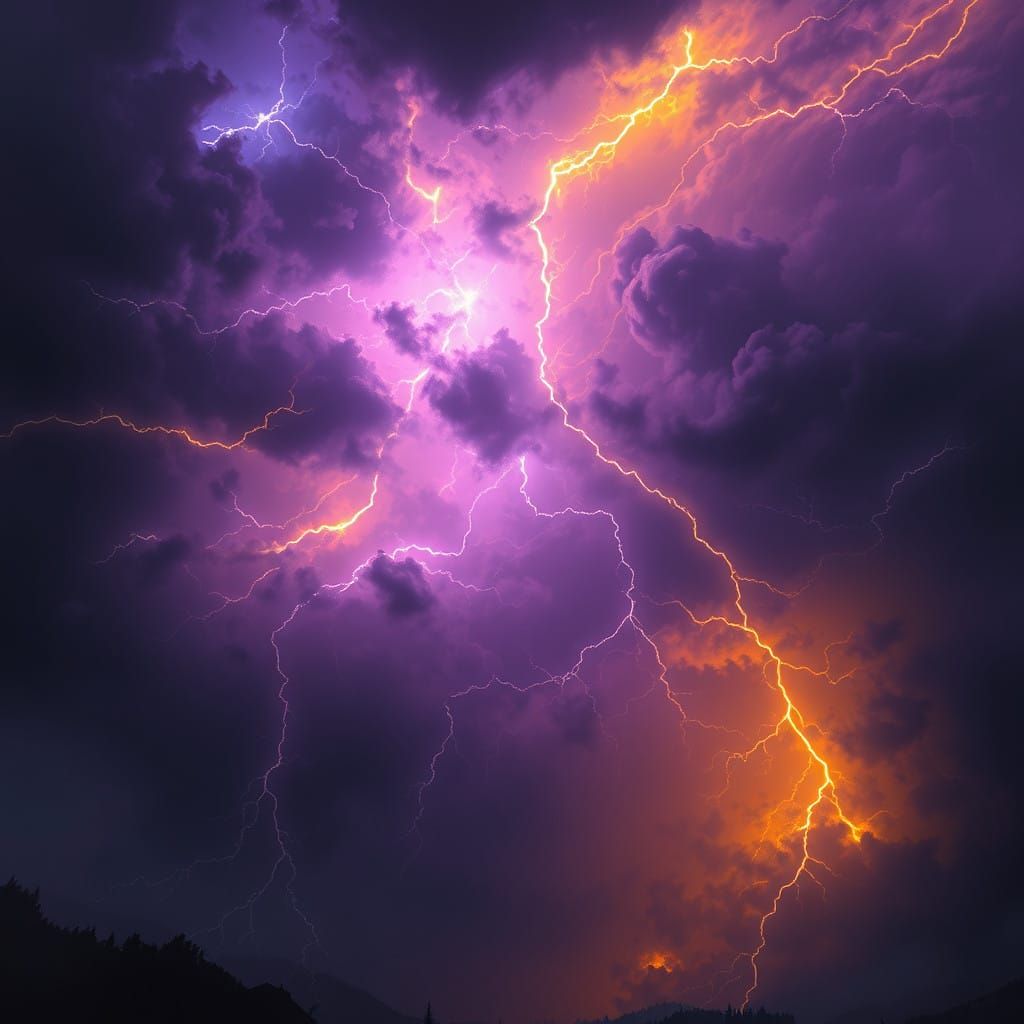 Dark Fantasy Thunderstorm in Hyper-Realistic Style
