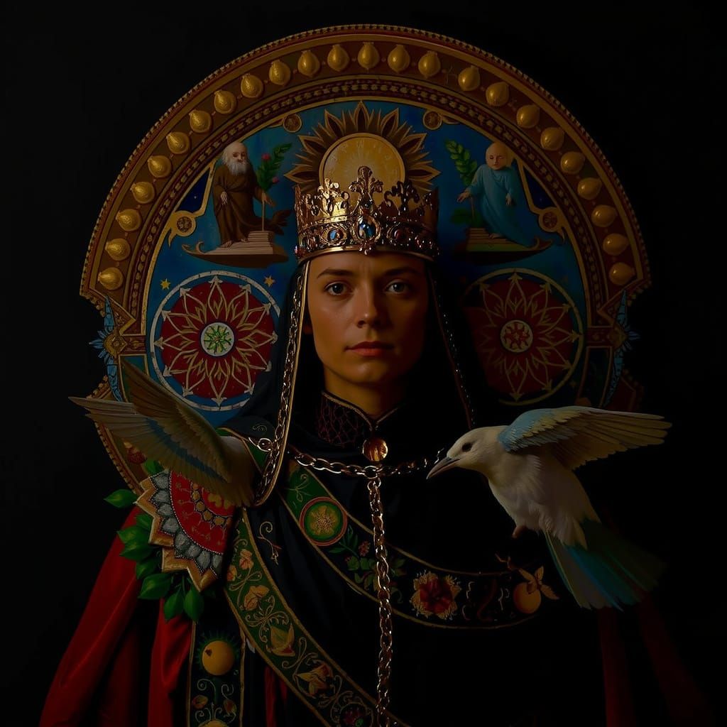 Masterpiece Painting of Beauty and Truth in Vibrant Composit...