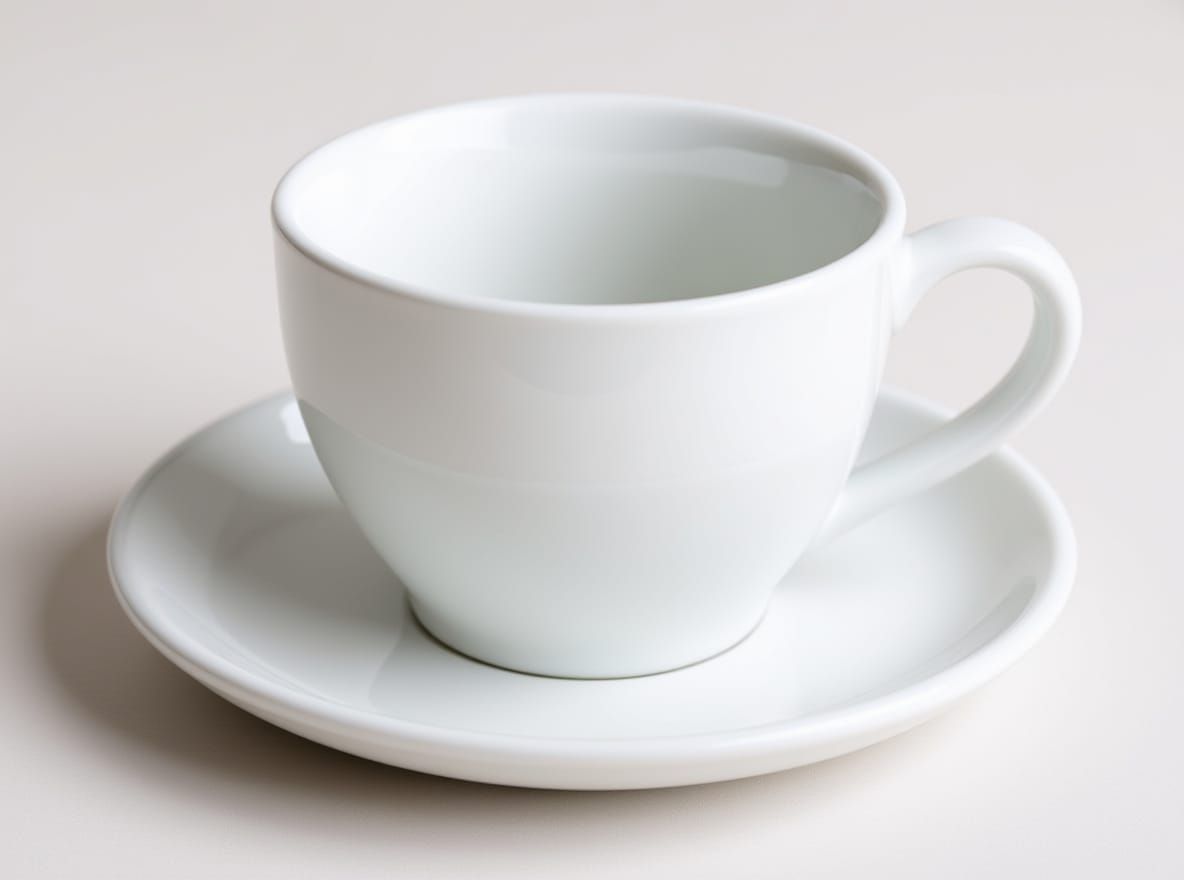 Fine China Teacup and Saucer, Clean Background