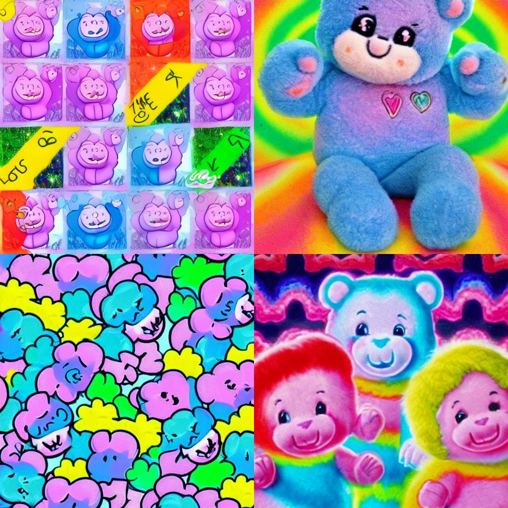 80s Care Bears in Pastel Fairycore Fantasy
