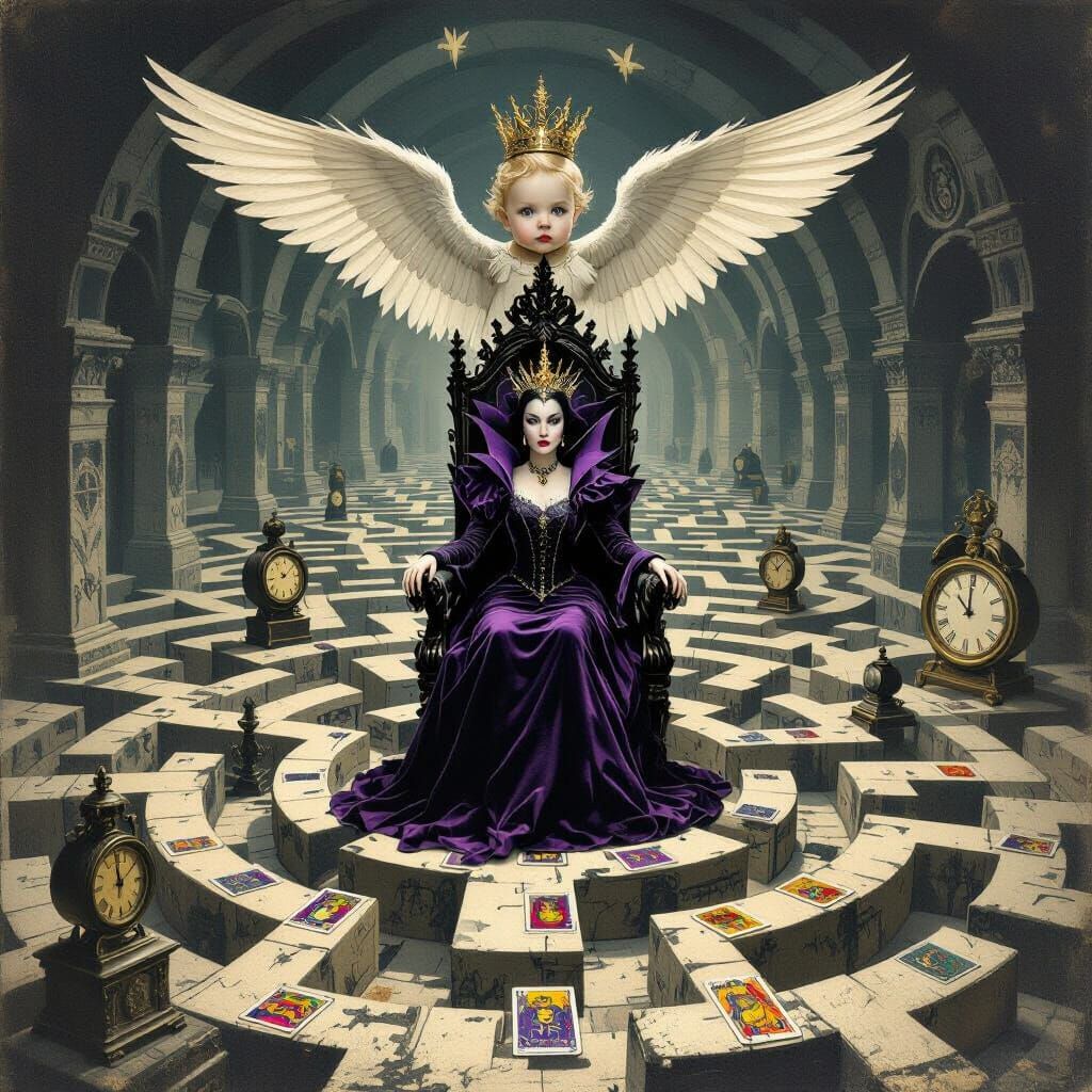 Surreal Labyrinth Flight: Baby Monitor, Clocks, Tarot & Evil...
