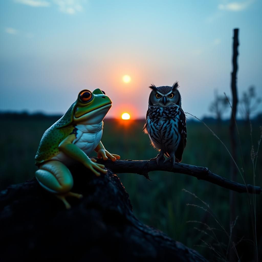 Frog and Owl Watch Sunrise: Instagram Photo
