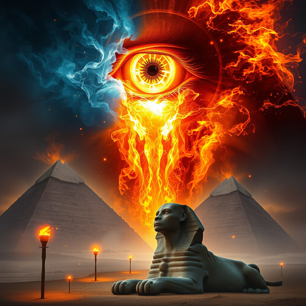 Amon Ra's Fiery Gaze Descends on Ancient Egypt
