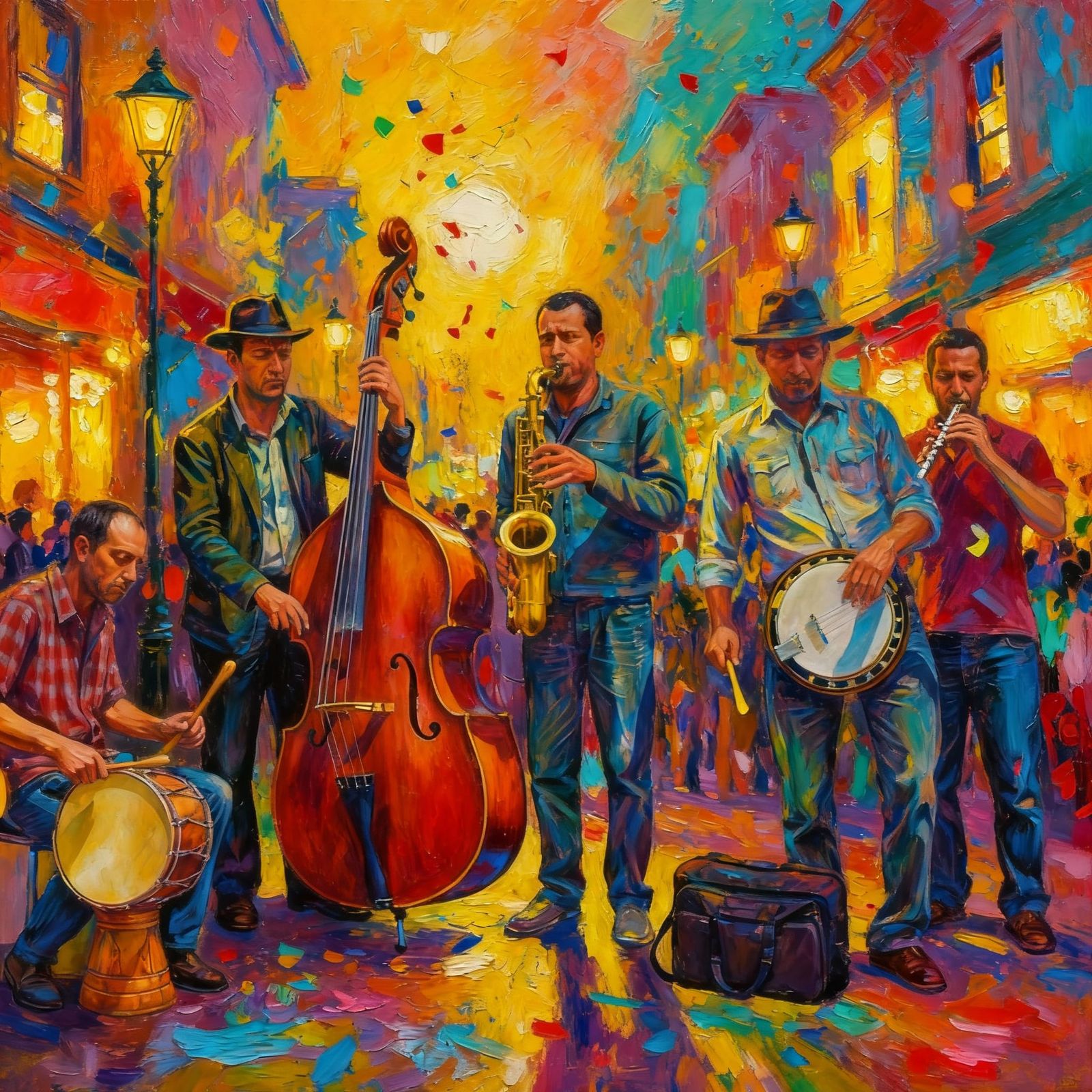 Vibrant Street Band Performing Music