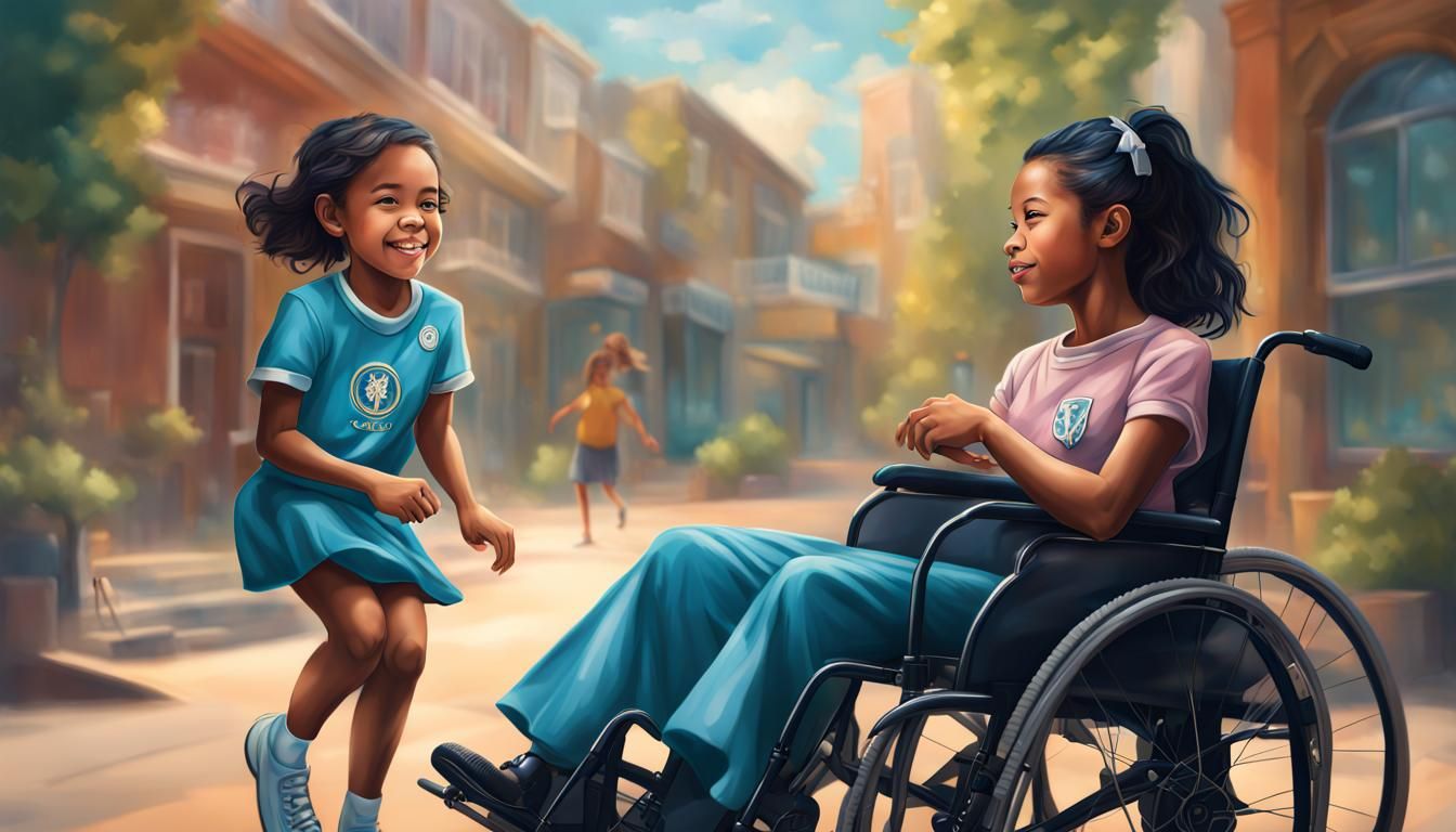 Girl Scout in Wheelchair: Hyperrealistic Concept Art