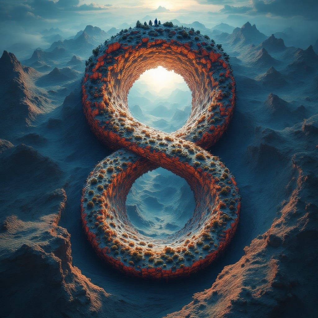 Surreal Infinity Loop Landscape