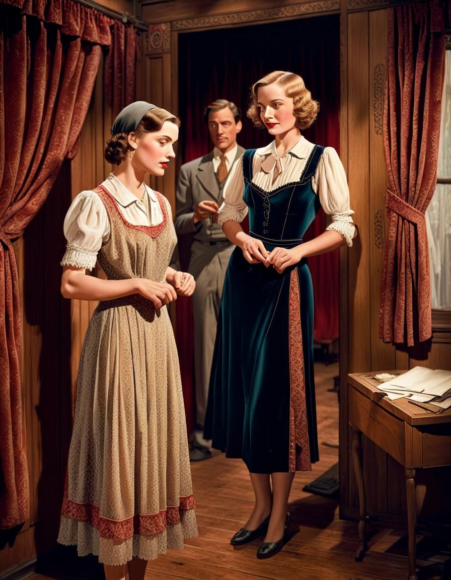 1930s Backstage Romance in Old Hollywood Glamour