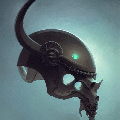 Viking Skull in Studio Ghibli Style