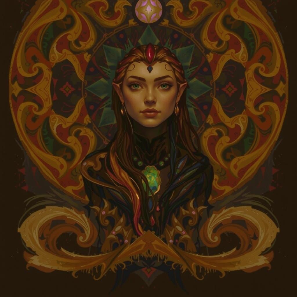 Abstract Expressionism with Iridescent Swirling Patterns