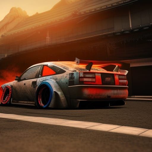 Japanese Drift Cars in Detailed Matte Painting
