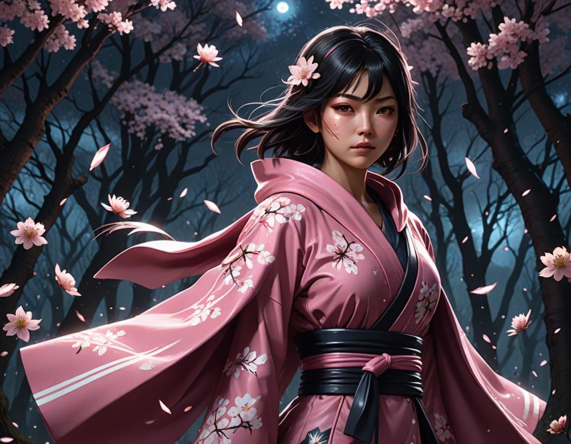 Dreamlike Beauty in Cherry Blossom Forest