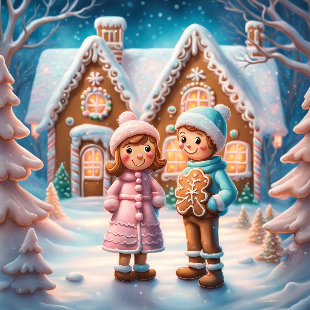 Gingerbread Cookies in a Winter Wonderland