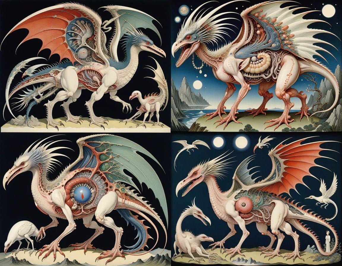 Surreal Korean Homunculus Pterodactyl in Vivisection Scene