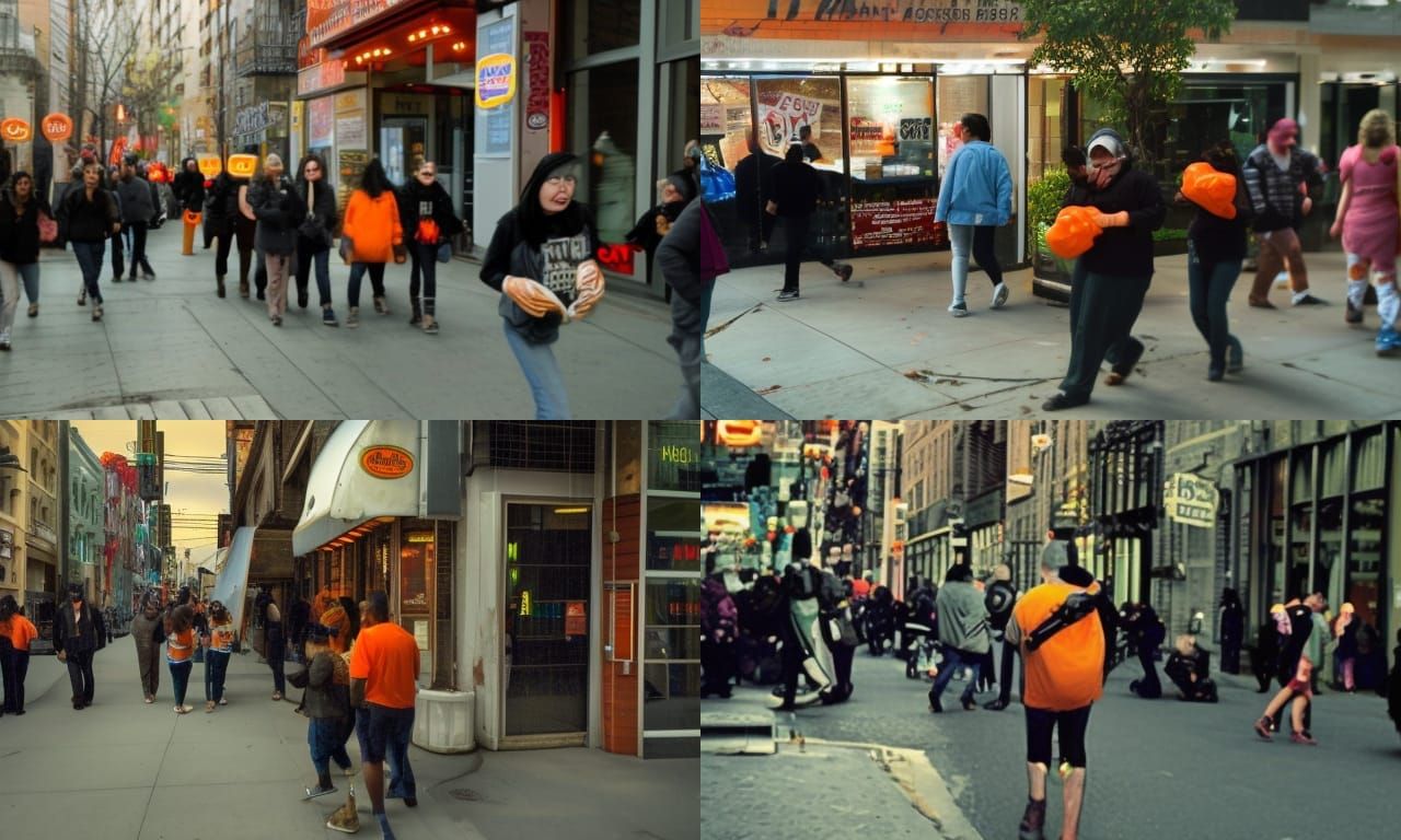 Orange Donut Looters in Manhattan Photo