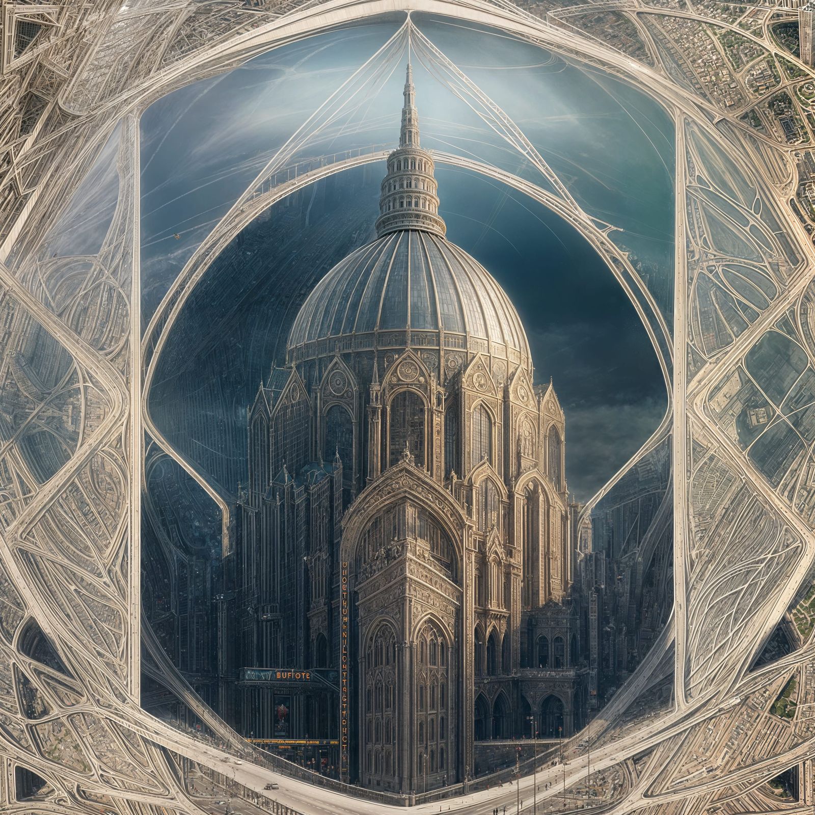 Surreal Collision of Modern and Ancient Realities in a Bustl...