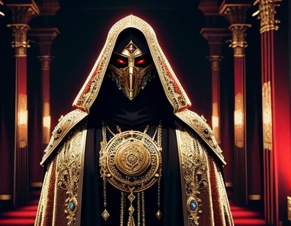 Cyberpunk Emperor in Luxurious Dystopian Palace