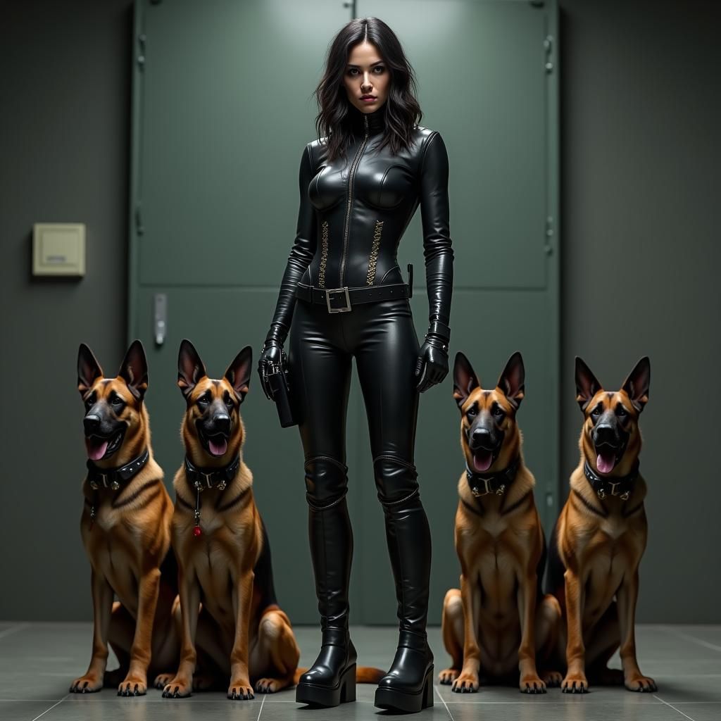 Jade Raymond as Leather-Clad Prison Guard in 8K