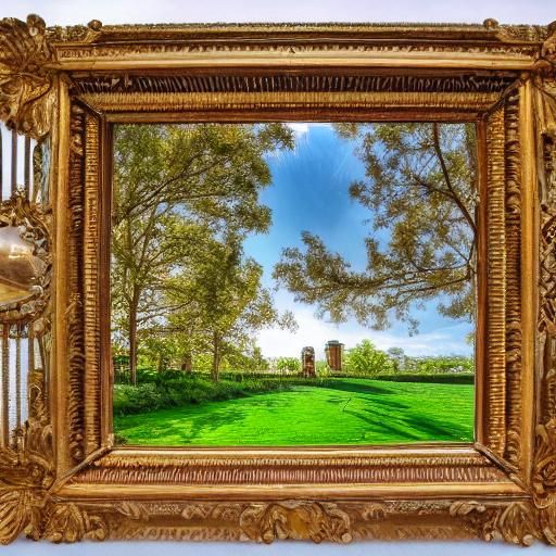 Surreal Domino Castle Reflected on English Lawn
