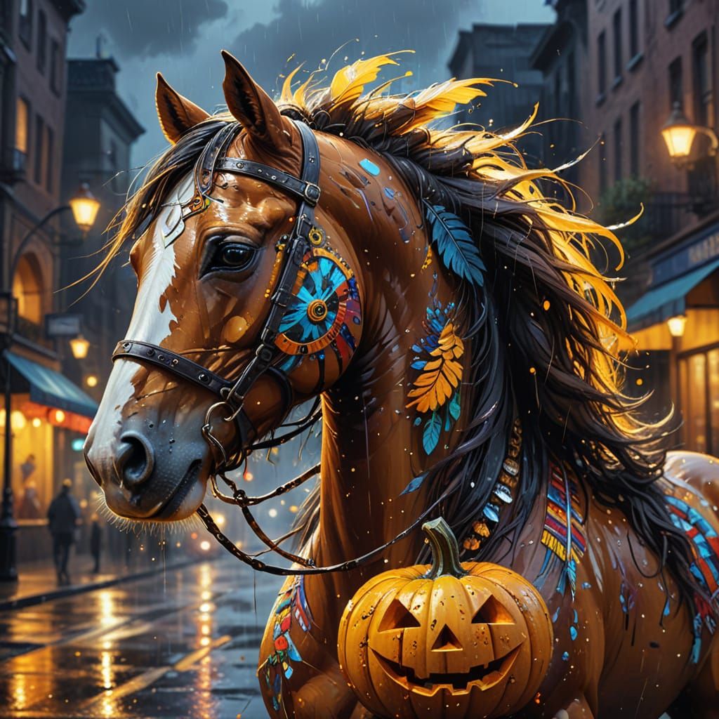 Steampunk Mustang with Native American Designs