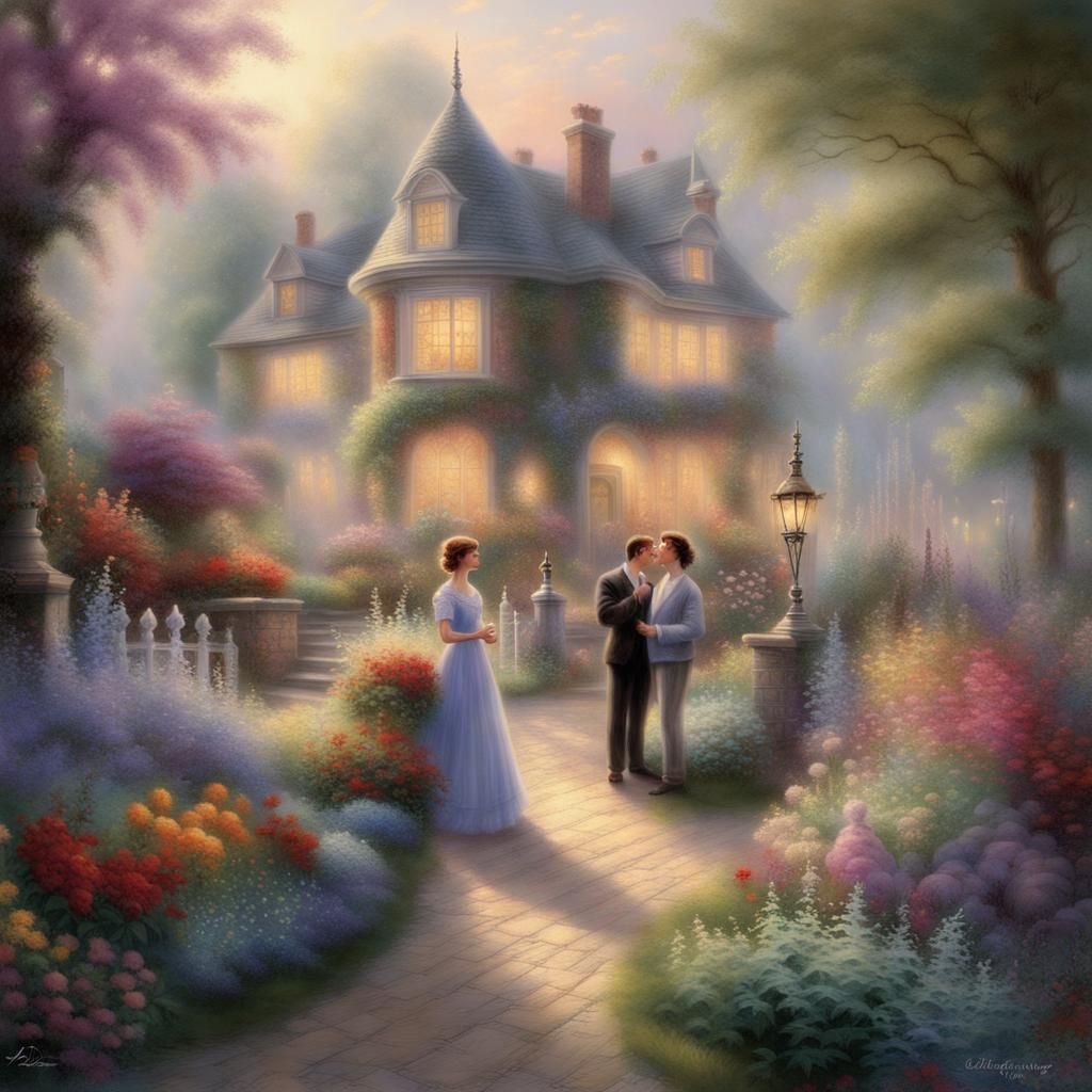 Joyful Gathering in Ethereal Fantasy Garden