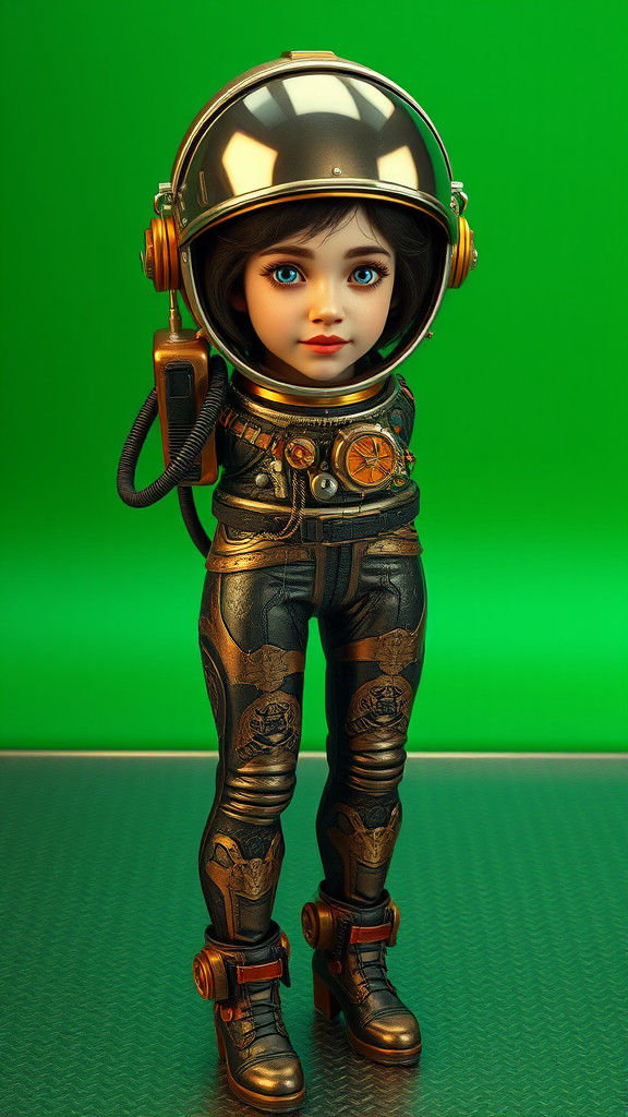 Steampunk Pilot in Industrial Sci-Fi Style