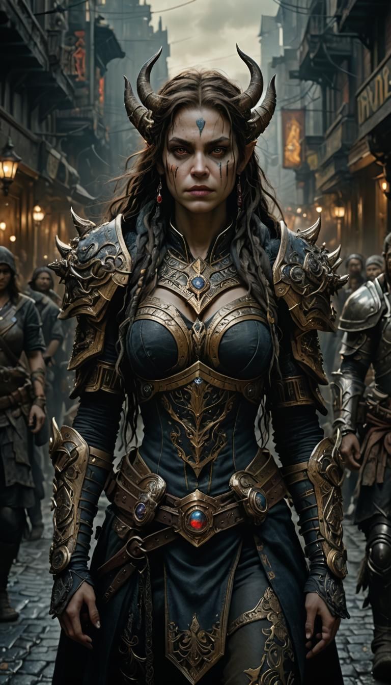 Warcraft Heroine in Hyperrealistic Dark Photography