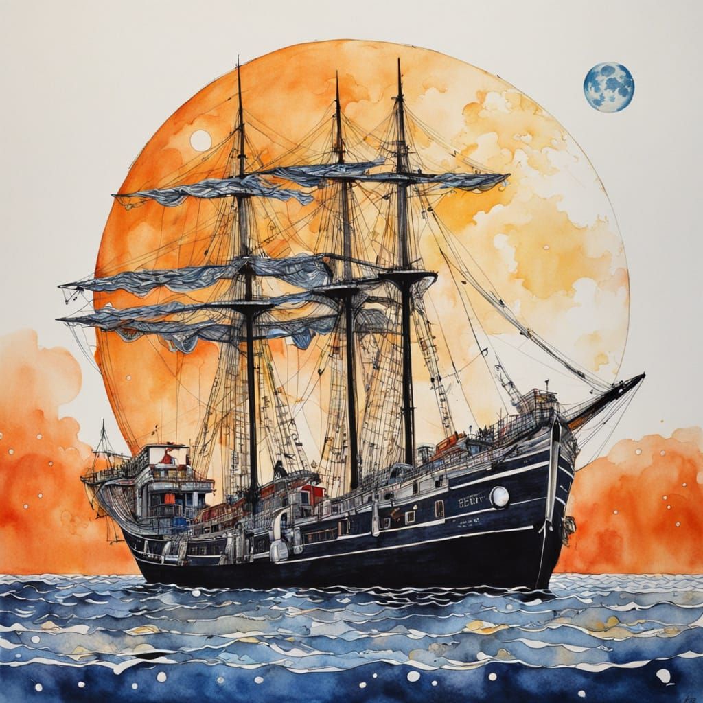 Celestial Dreams in Vibrant Ink