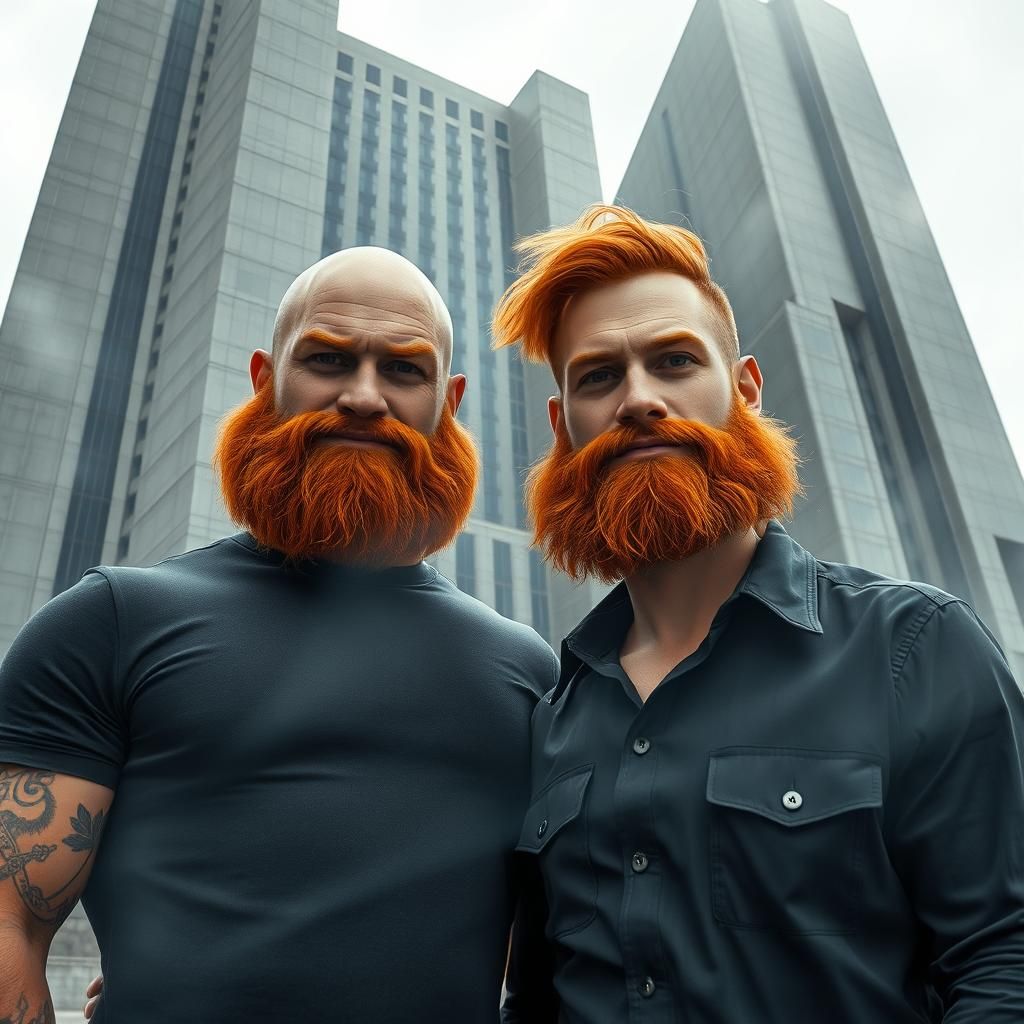 Masculine ginger couple