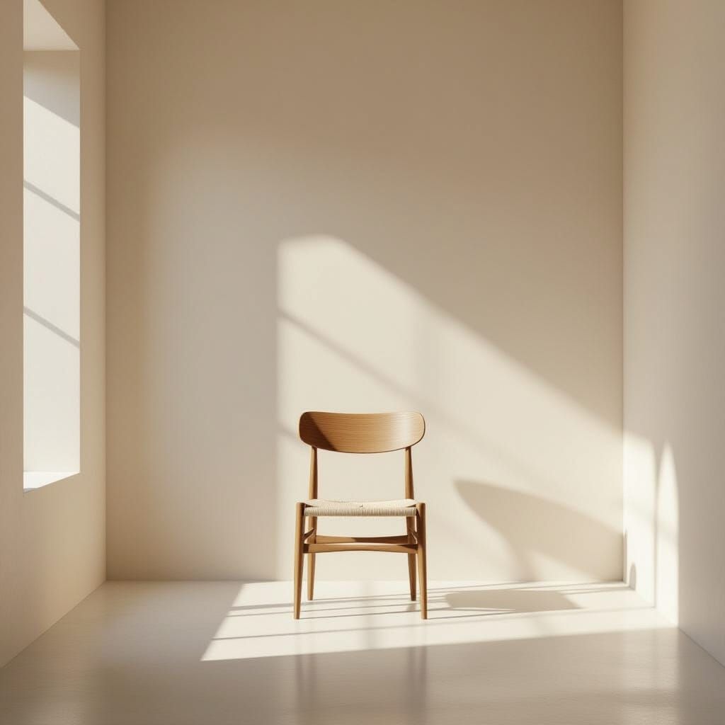 Minimalist Room with Single Chair and Soft Light