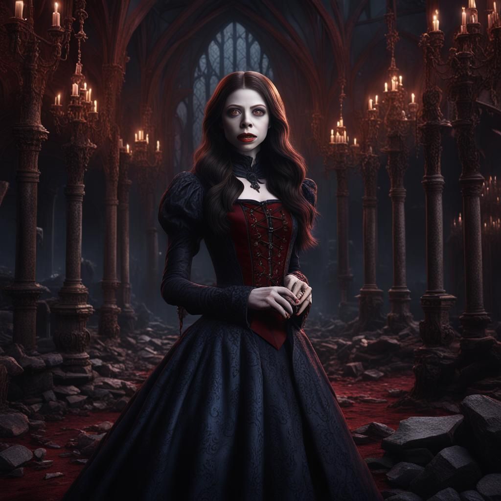 Female Vampire Detailed Digital Matte Painting