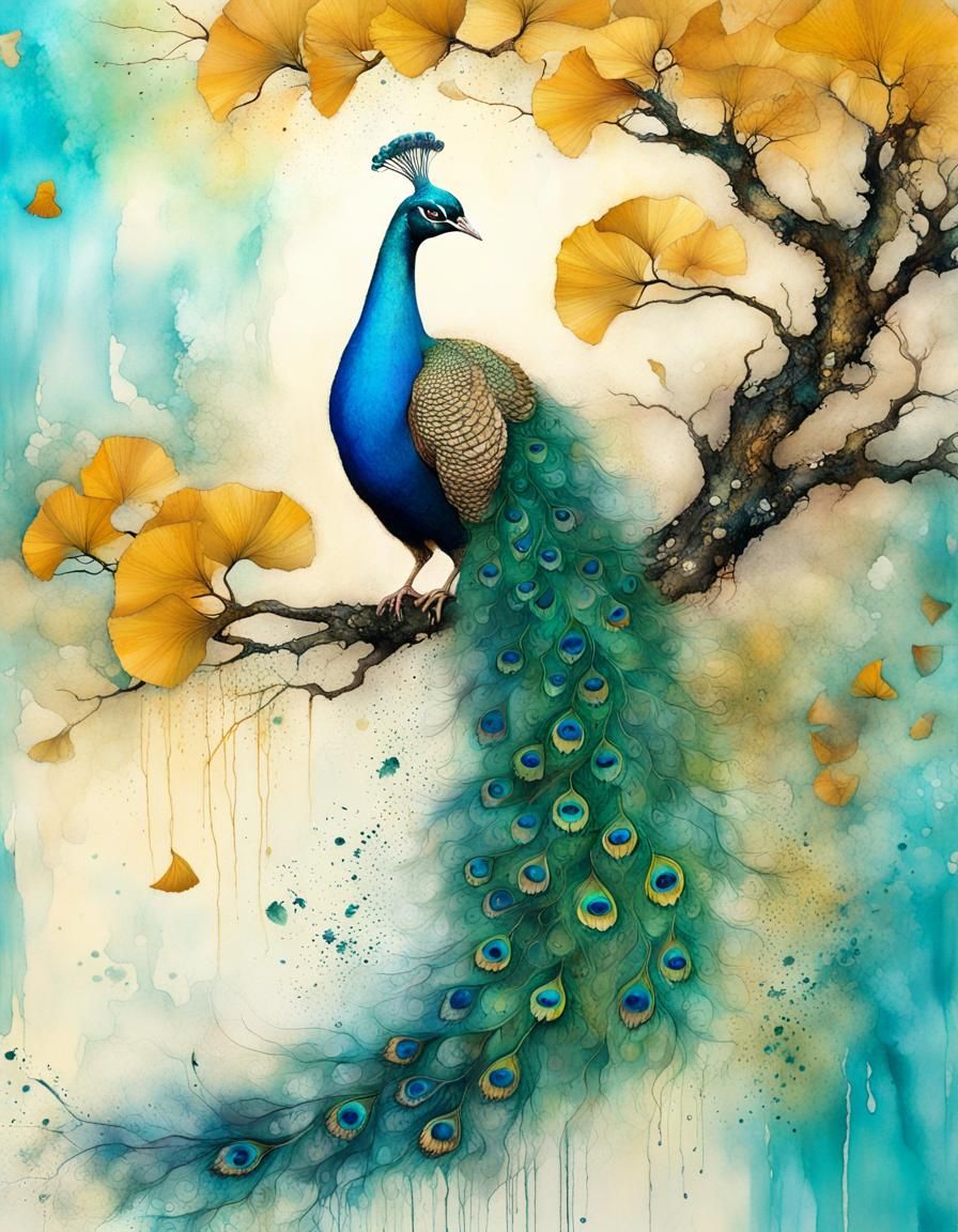 Peacock and Ginko