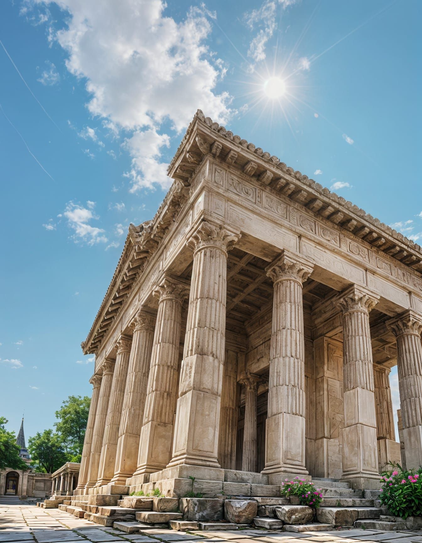 Gouache Masterpiece of Ancient Temple
