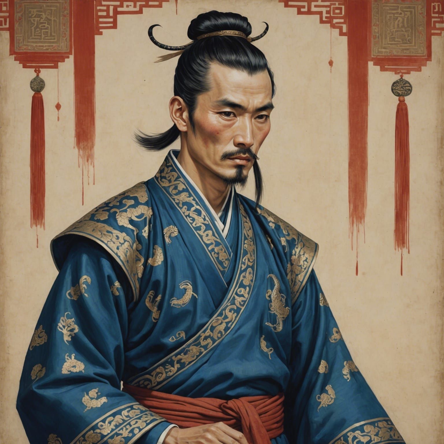 Detailed Far Eastern Man in Fantasy Concept Art
