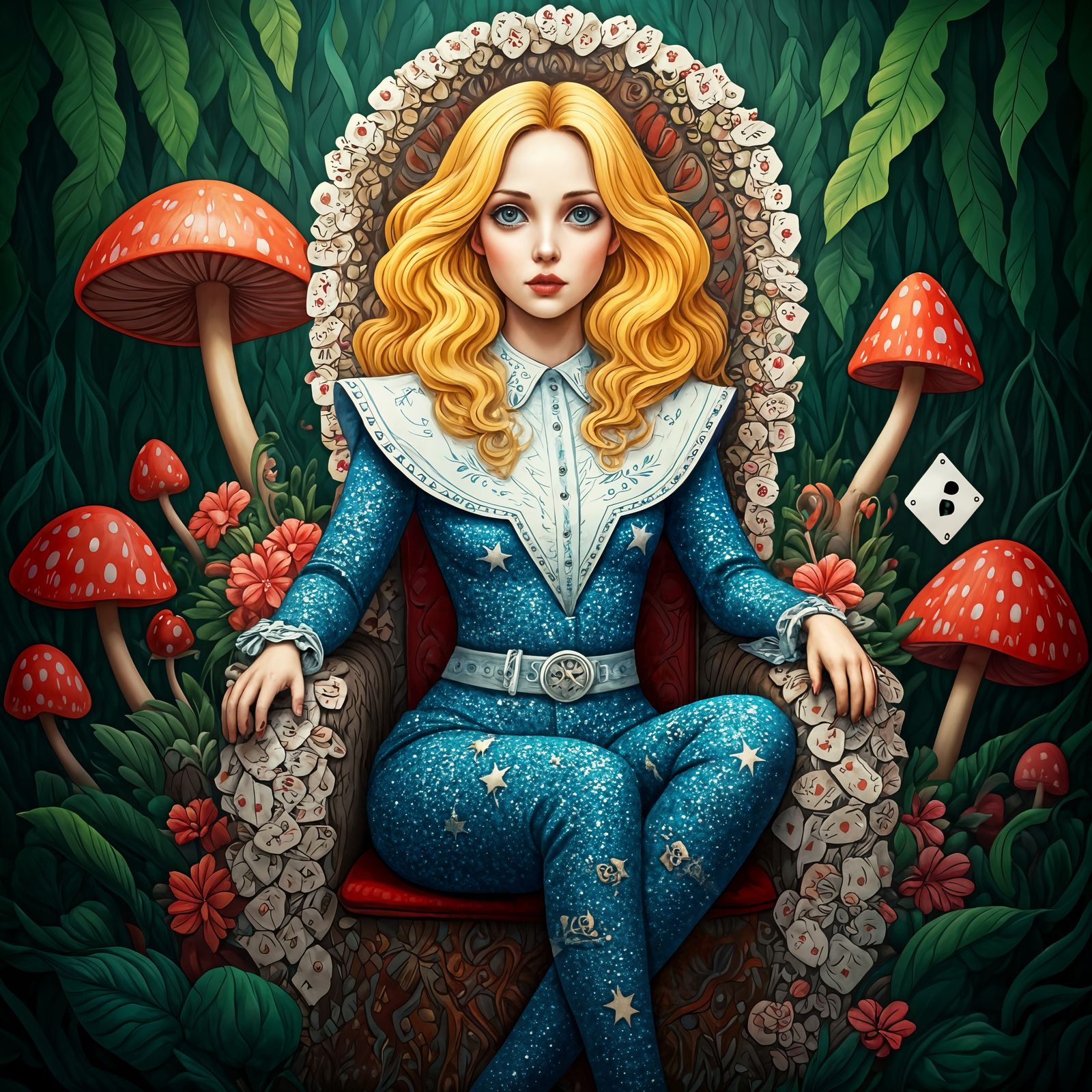 Alice in Wonderland Cowgirl on Throne