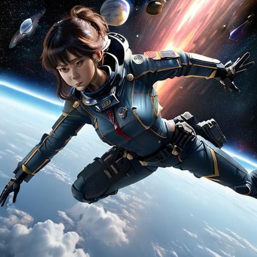 High-Tech Action Scene with Dimensional Elements