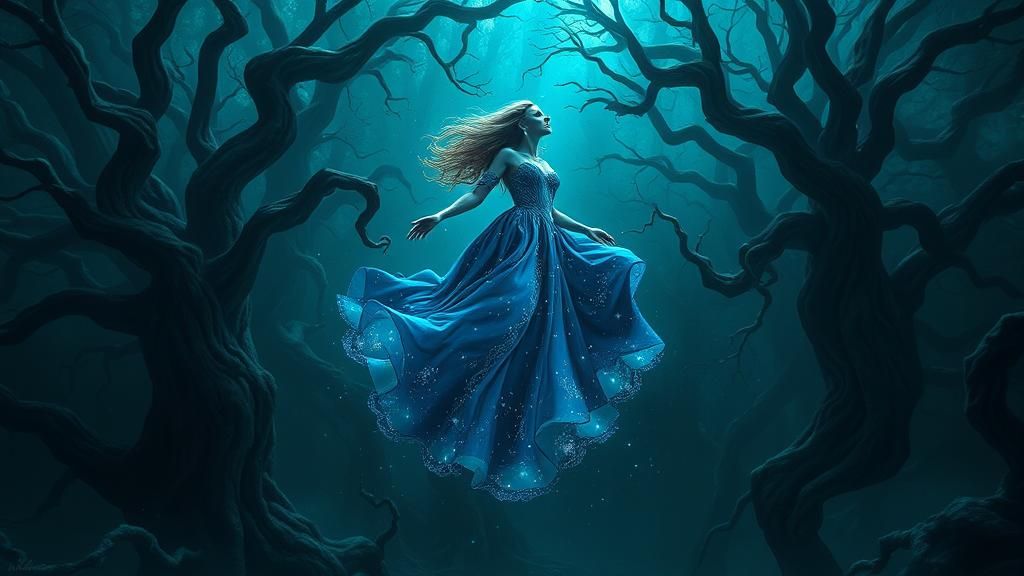 Mystical Heroine in Ethereal Dreamscape: Matte Painting