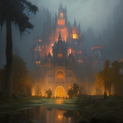 Dark Fantasy Castle Concept Art in 8K