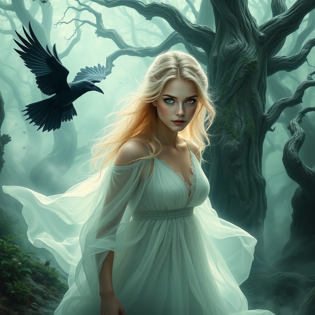 Ethereal Goddess Emerges from Mystical Aura